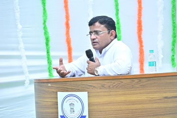 Chief Controller of Explosives Shri R. N. Meena addressing on the occasion of Independence Day at NAPES, Gondkhairy on 15.08.2025